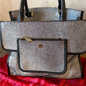 ANTONIO MELANI Black and White Satchel